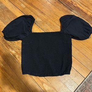 Black Puff Sleeve Abercrombie Top